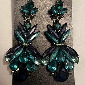 Beautiful teal and blue statement earrings